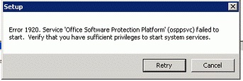 Error Service Office Software Protection Platform Osppsvc